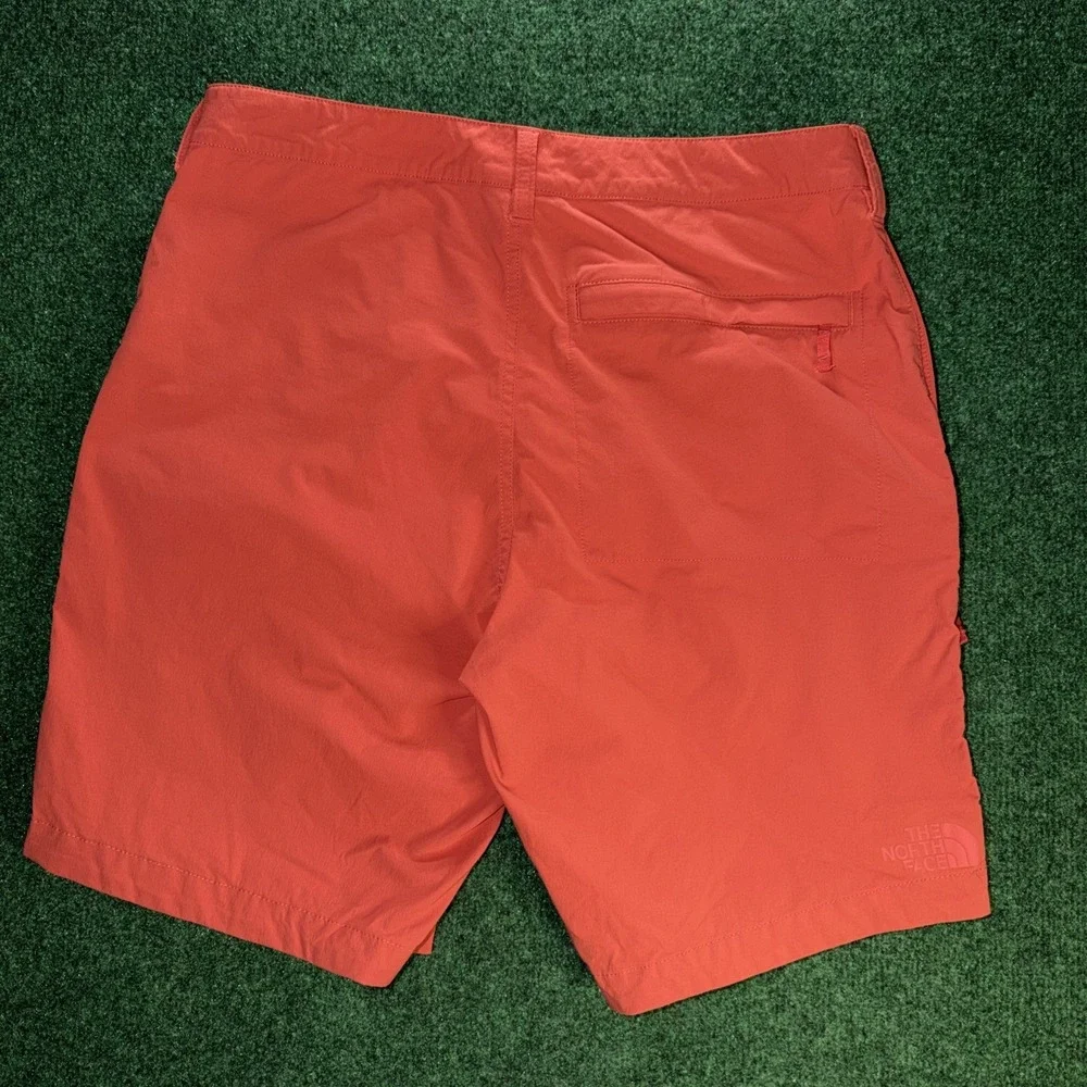The North Face Shorts Mens 34 Orange Cargo Hiking Outdoor Utility Stretch EUC